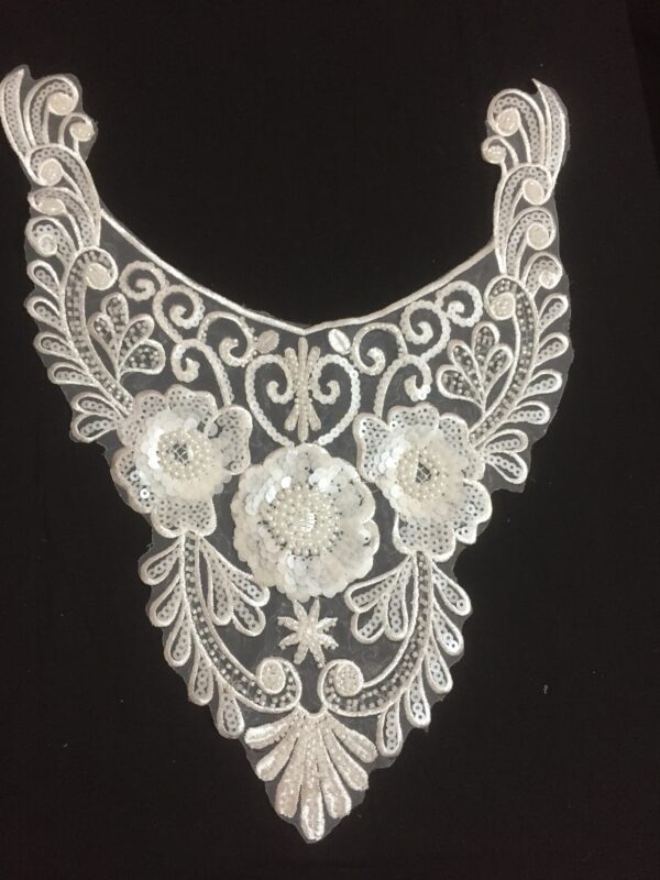 Pearl Sequined Blossom Neckline