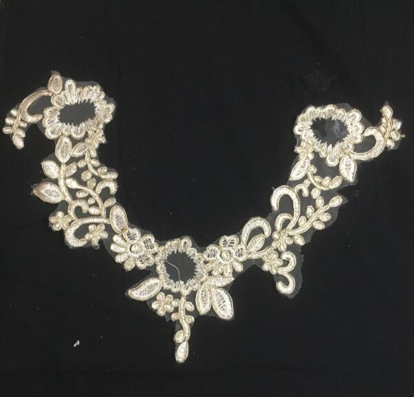 Glimmering Gold Zari work Neckline