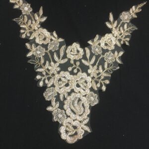 Shimmering Lattice Floral Neckline