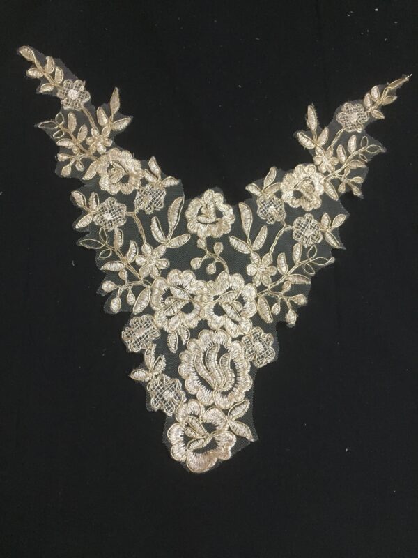 Shimmering Lattice Floral Neckline