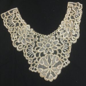 Golden Floral Mesh Neckline