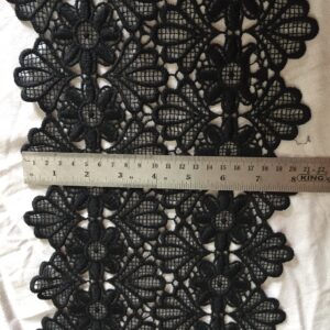 Black Fan Petal Polycrochet Lace