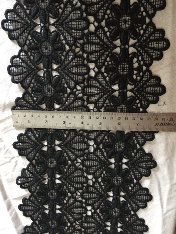 Black Fan Petal Polycrochet Lace