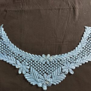 Azure Bloom Cotton Crochet Neckline
