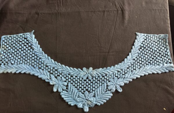 Azure Bloom Cotton Crochet Neckline