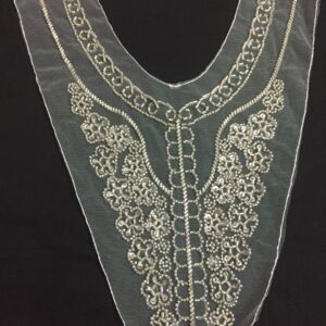 Silver Sequined polyester Net Neckline