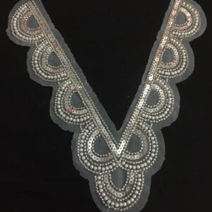 Frosted Petal Sequin Net Neckline