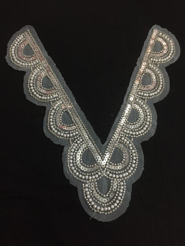Frosted Petal Sequin Net Neckline