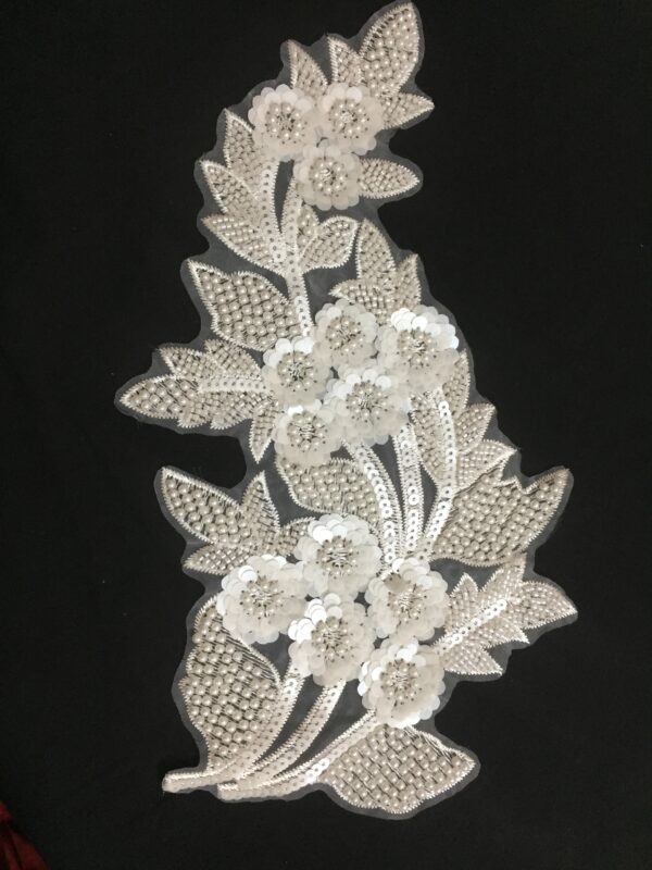 Pearl opulent sequined Net Patch