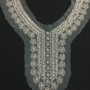 Pearl Embellished polyester Net Neckline