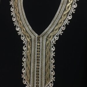 Golden Sequined Lace Neckline