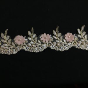 Pearl Embellisment Zari work lace
