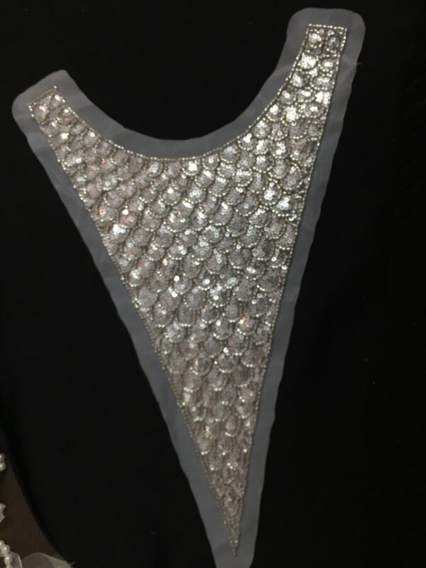 Shimmering Embellished polyester Net Neckline