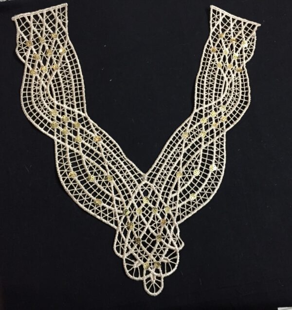 Ornate Mesh Detail polycrochet Neckline