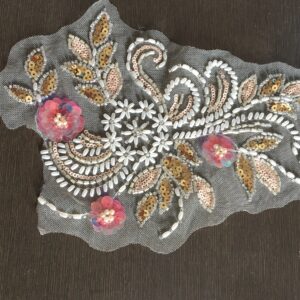 Golden Beaded Sequin Net Patch