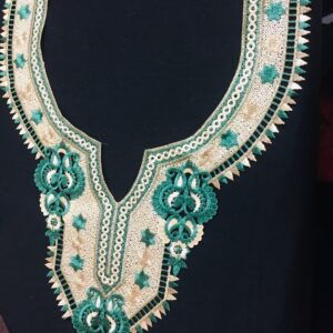 Emerald Floral Polyester Crochet Neckline