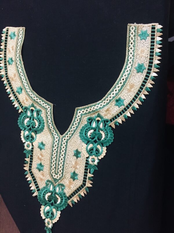 Emerald Floral Polyester Crochet Neckline