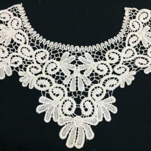Floral Scroll Cotton Crochet Neckline