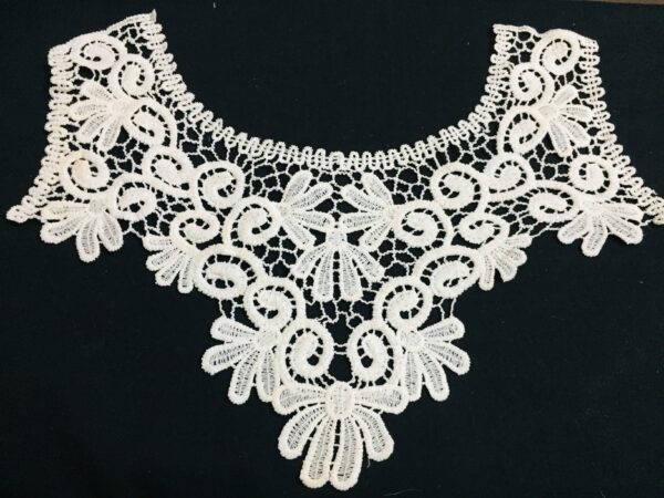 Floral Scroll Cotton Crochet Neckline