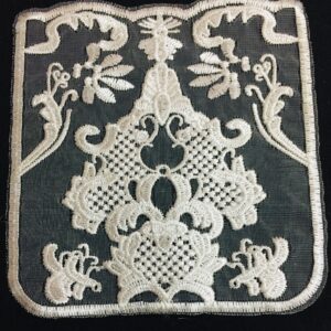Motif inspired organza crochet patch