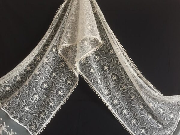 Tiered PolyCrochet Fringe Scarf - Image 3