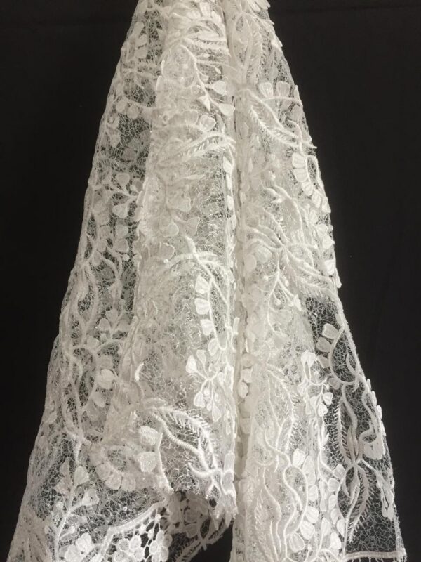 3D polyester Fizi floral applique fabric - Image 2