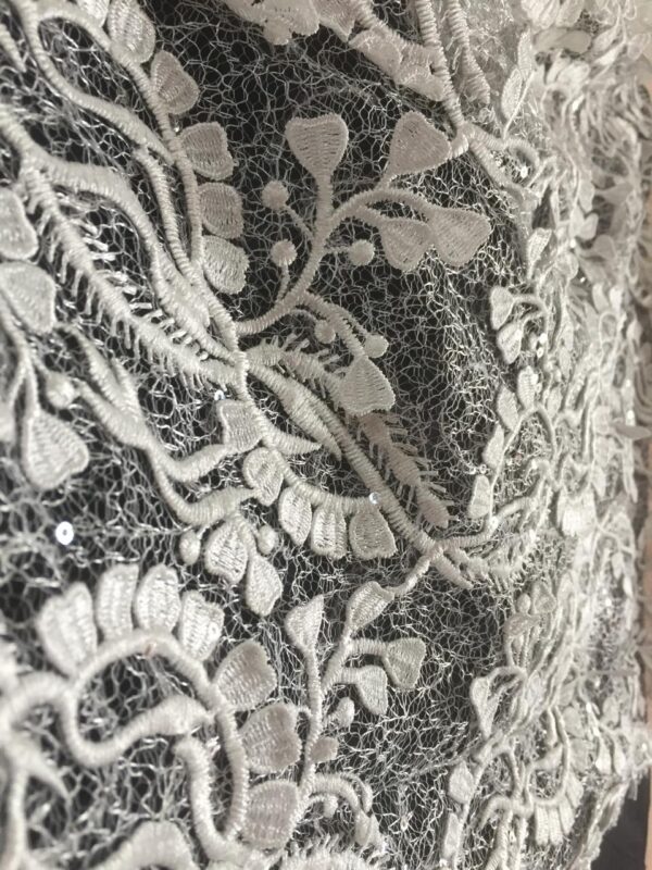 3D polyester Fizi floral applique fabric