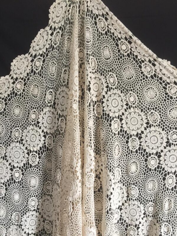 Geometric floral Cotton Crochet fabric