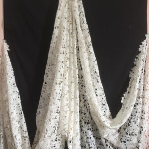 Delicate Floral Openwork Polyester Crochet Fabric