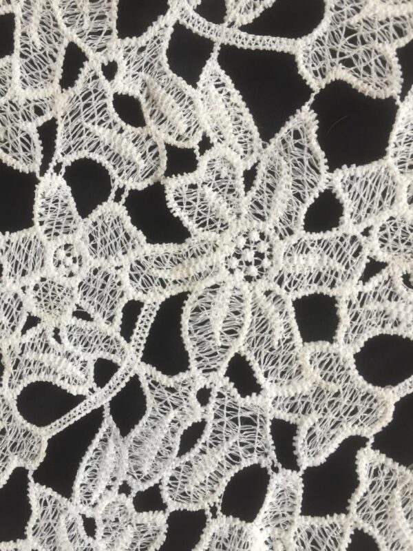 Delicate Floral Openwork Polyester Crochet Fabric - Image 2