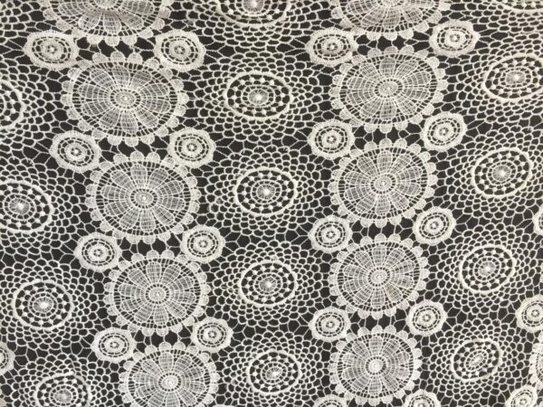 Geometric floral Cotton Crochet fabric - Image 2