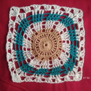 Sunburst Square Cotton Crochet Patch