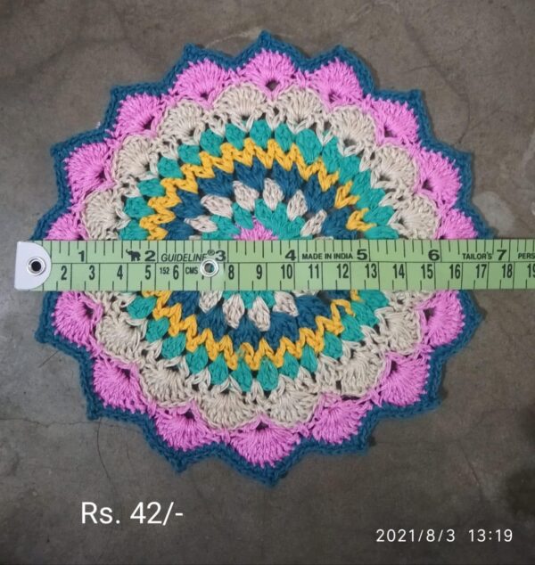 Floral Mandala Cotton Crochet Patch