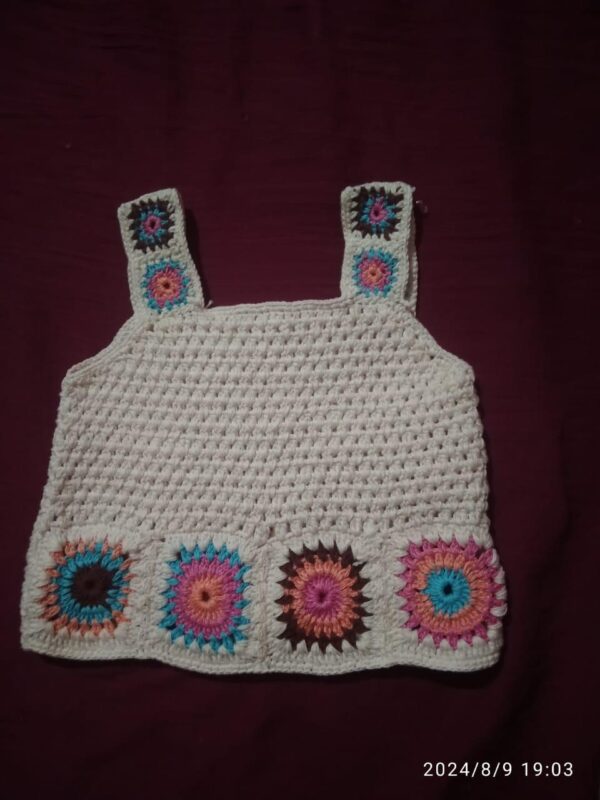 Boho Bloom Cotton Crochet Top