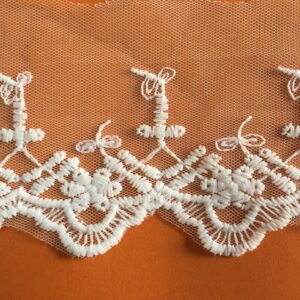 Embroidered Butterfly Scallop Lace