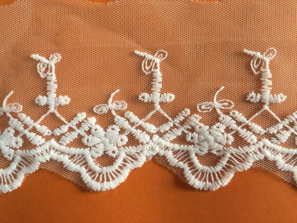 Embroidered Butterfly Scallop Lace